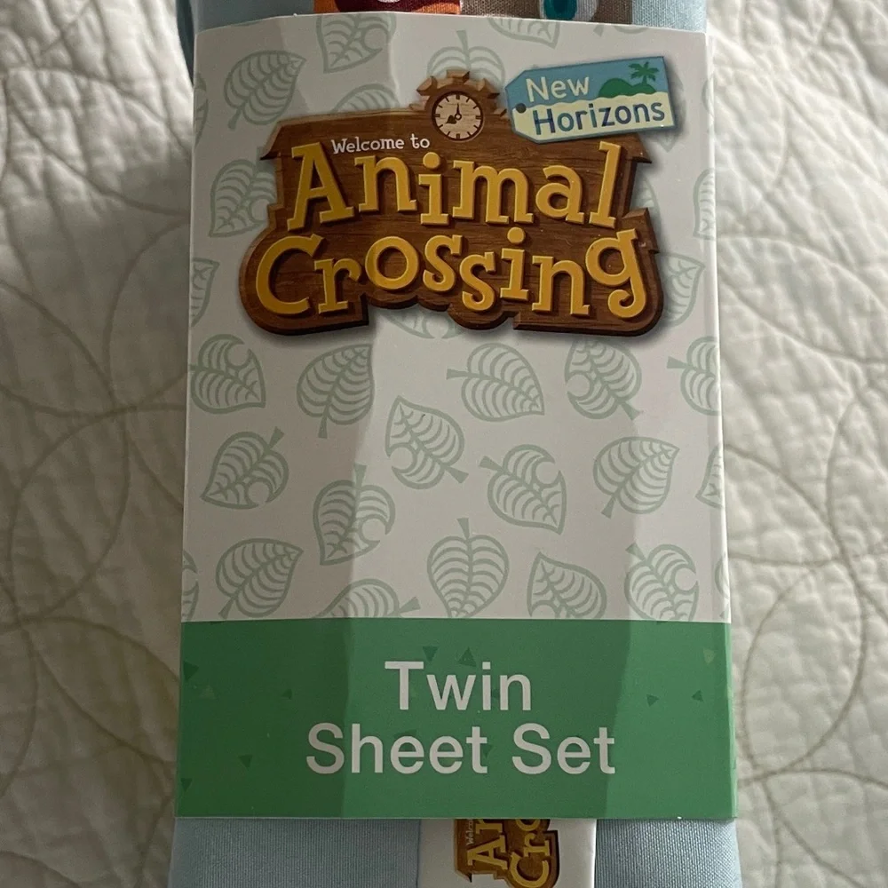 Animal Crossing Twin Sheet Set - Light Blue